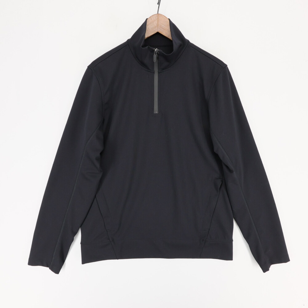 Mack Weldon Atlas Pullover Mens L Black Quarter Zip Stretch Tech Performance